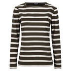 REGATTA Womens Federica Striped T-Shirt (Size 8) - Khaki & Light Vanilla