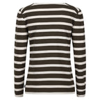 REGATTA Womens Federica Striped T-Shirt (Size 8) - Khaki & Light Vanilla