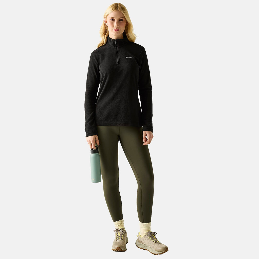 Regatta Womens Lightweight Half-Zip Fleece (Size 12) - Black