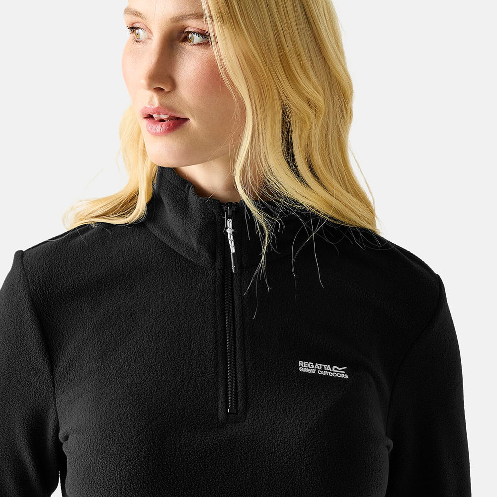 Regatta Womens Lightweight Half-Zip Fleece (Size 12) - Black
