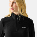 Regatta Womens Lightweight Half-Zip Fleece (Size 12) - Black