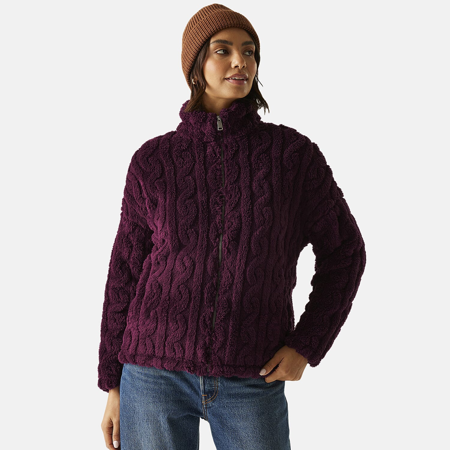 Regatta Womens Cable-Knit Effect Full-Zip Fleece (Size 12) - Fig