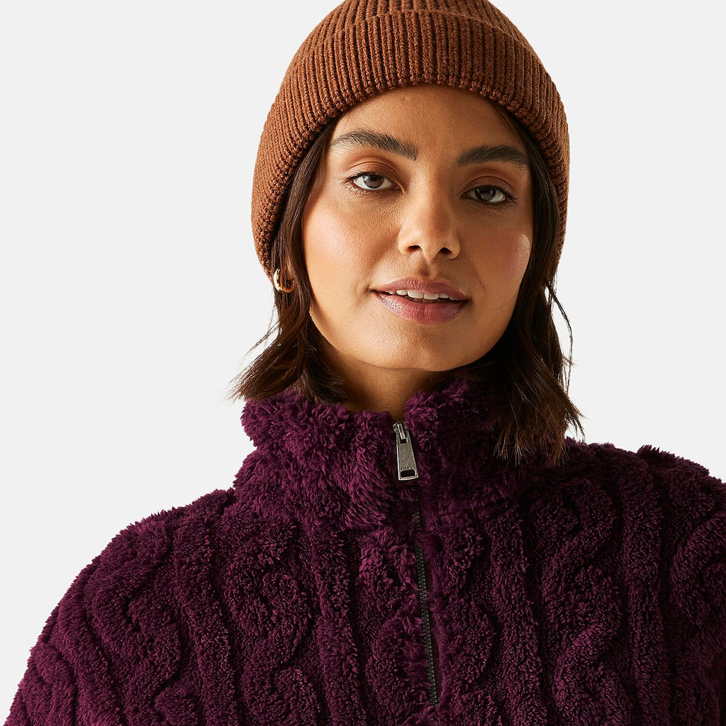 Regatta Womens Cable-Knit Effect Full-Zip Fleece (Size 12) - Fig