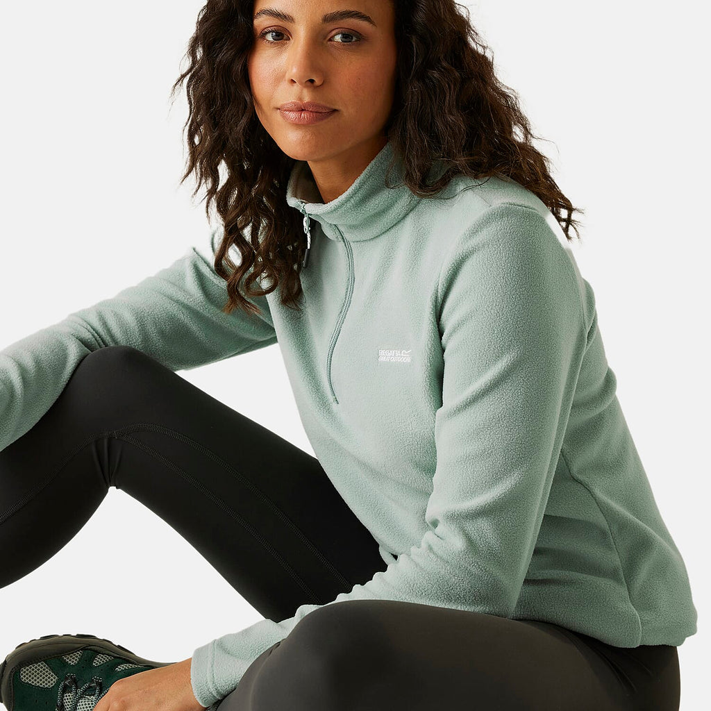 Regatta Womens Lightweight Half-Zip Fleece (Size 12) - Green Haze