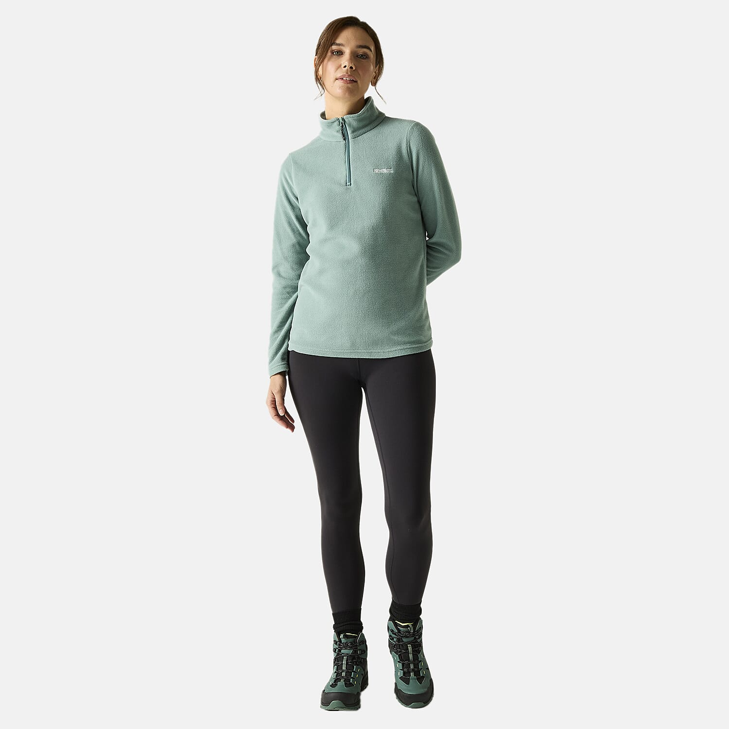 Regatta Womens Lightweight Half-Zip Fleece (Size 12) - Moss Green