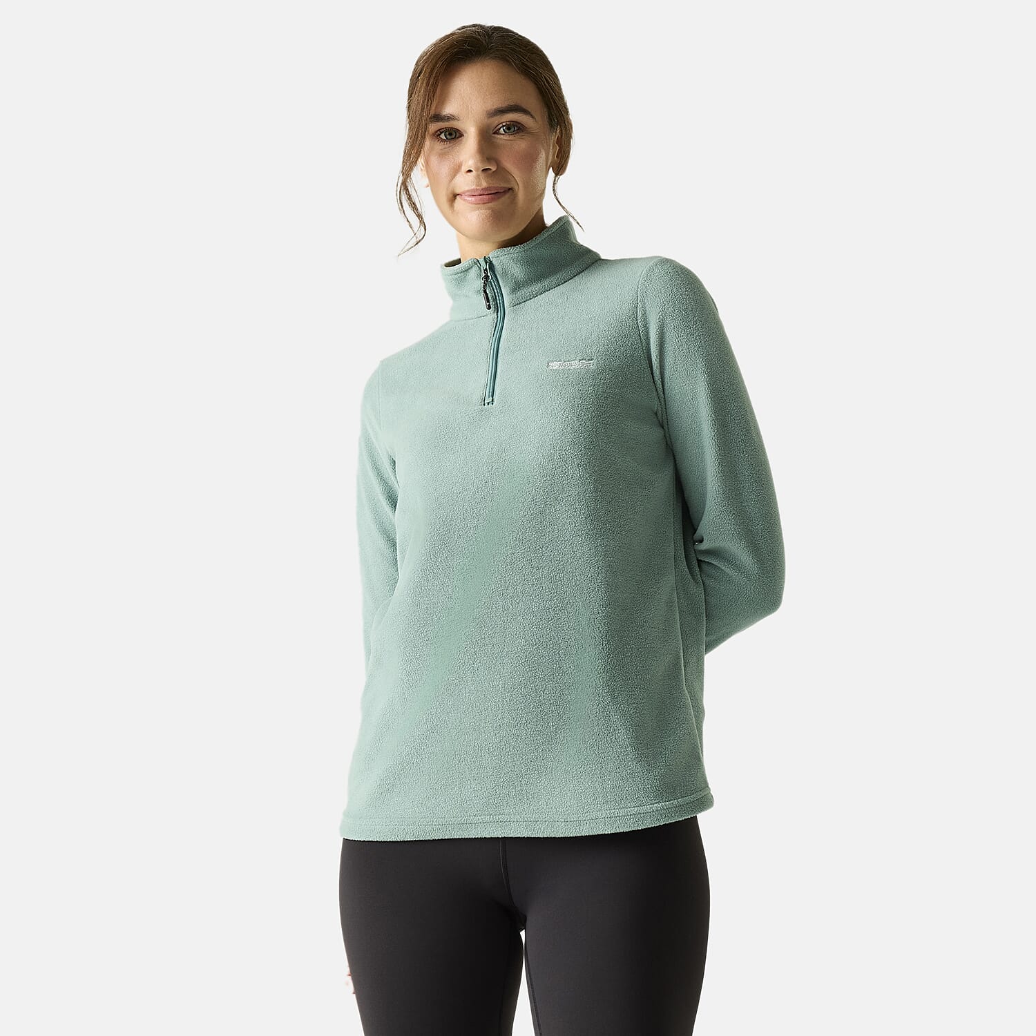 Regatta Womens Lightweight Half-Zip Fleece (Size 12) - Moss Green