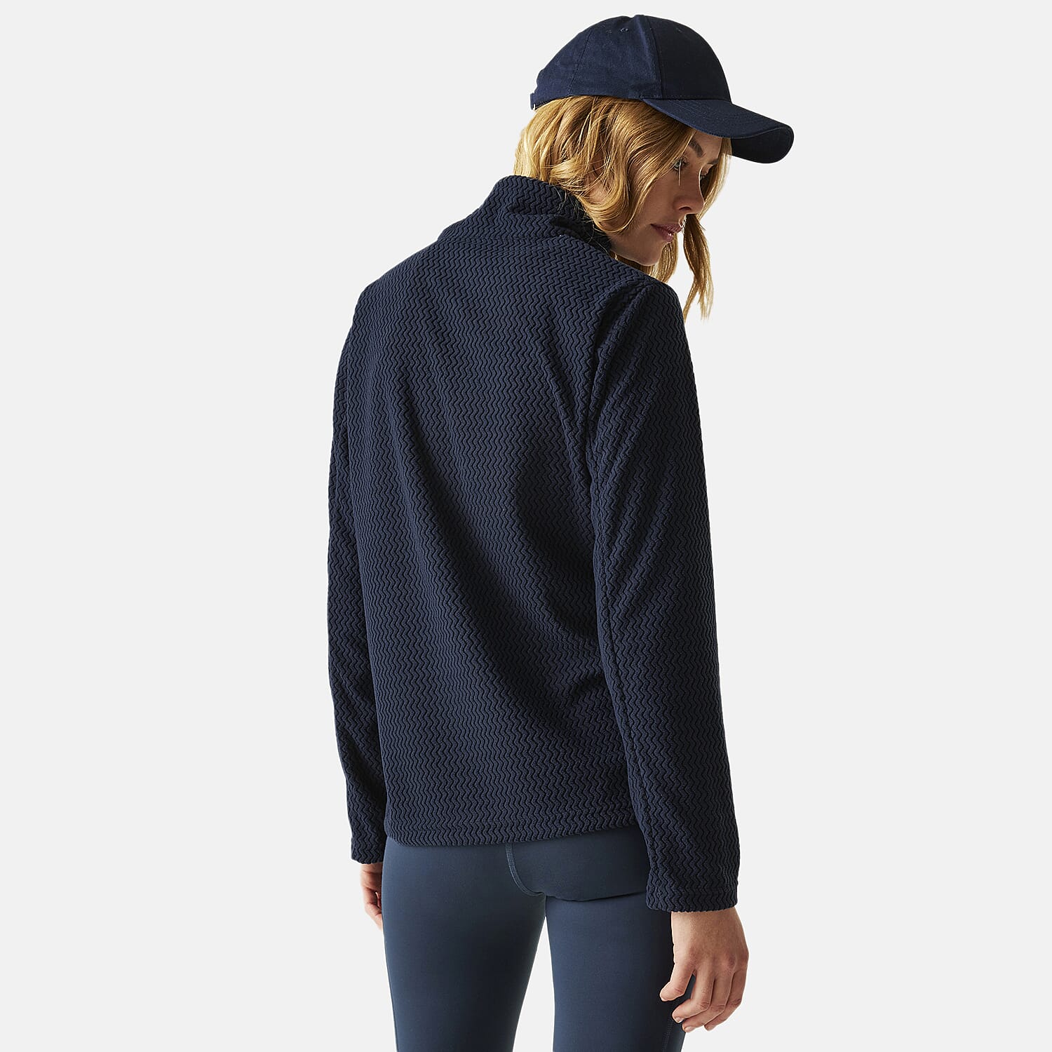 Regatta Womens Textured Full-Zip Fleece (Size 12) - Navy