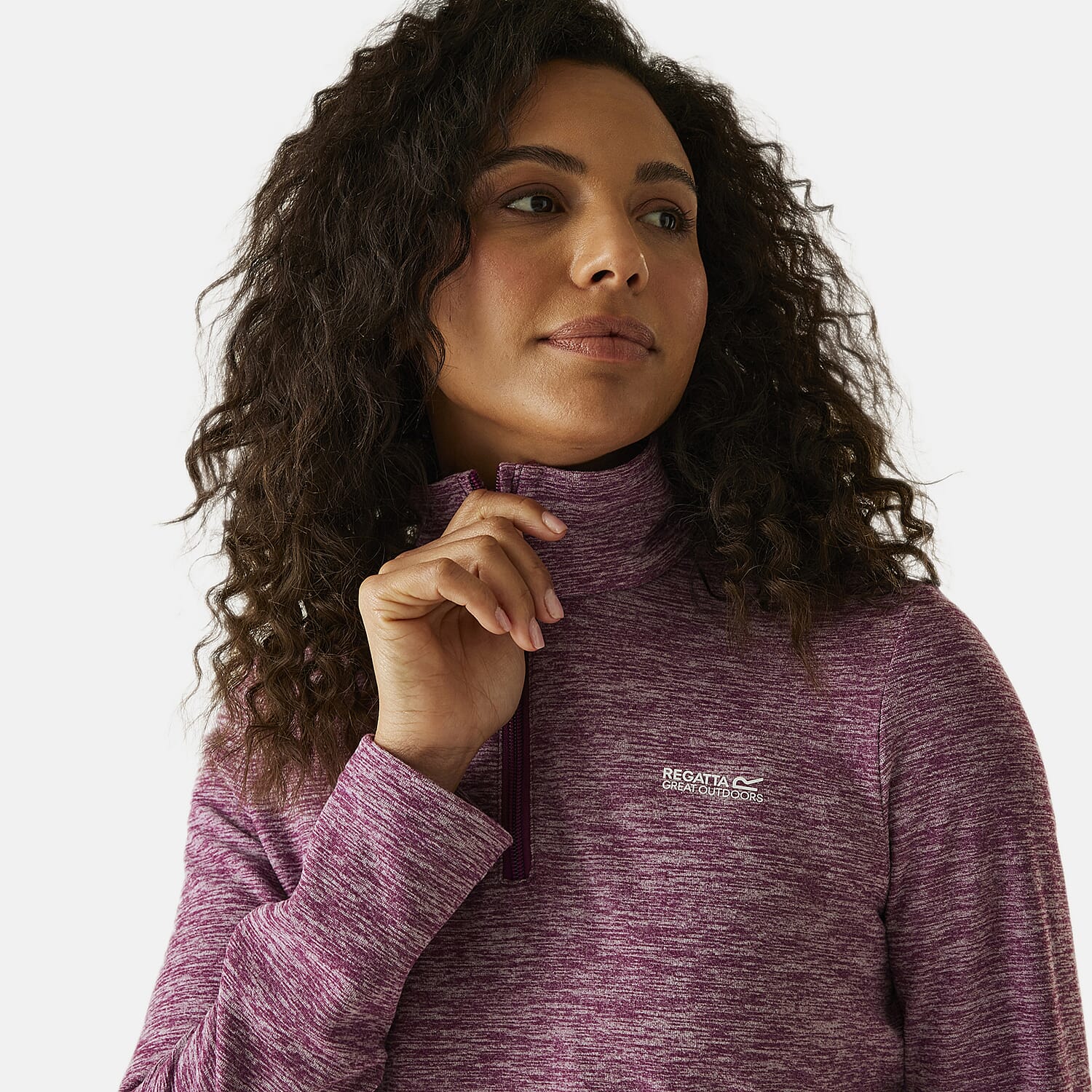 Regatta Womens Marl Half Zip Fleece Sweatshirt (Size 14) - Dark Pimento