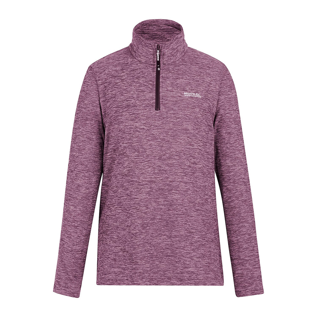 Regatta Womens Marl Half Zip Fleece Sweatshirt (Size 14) - Dark Pimento