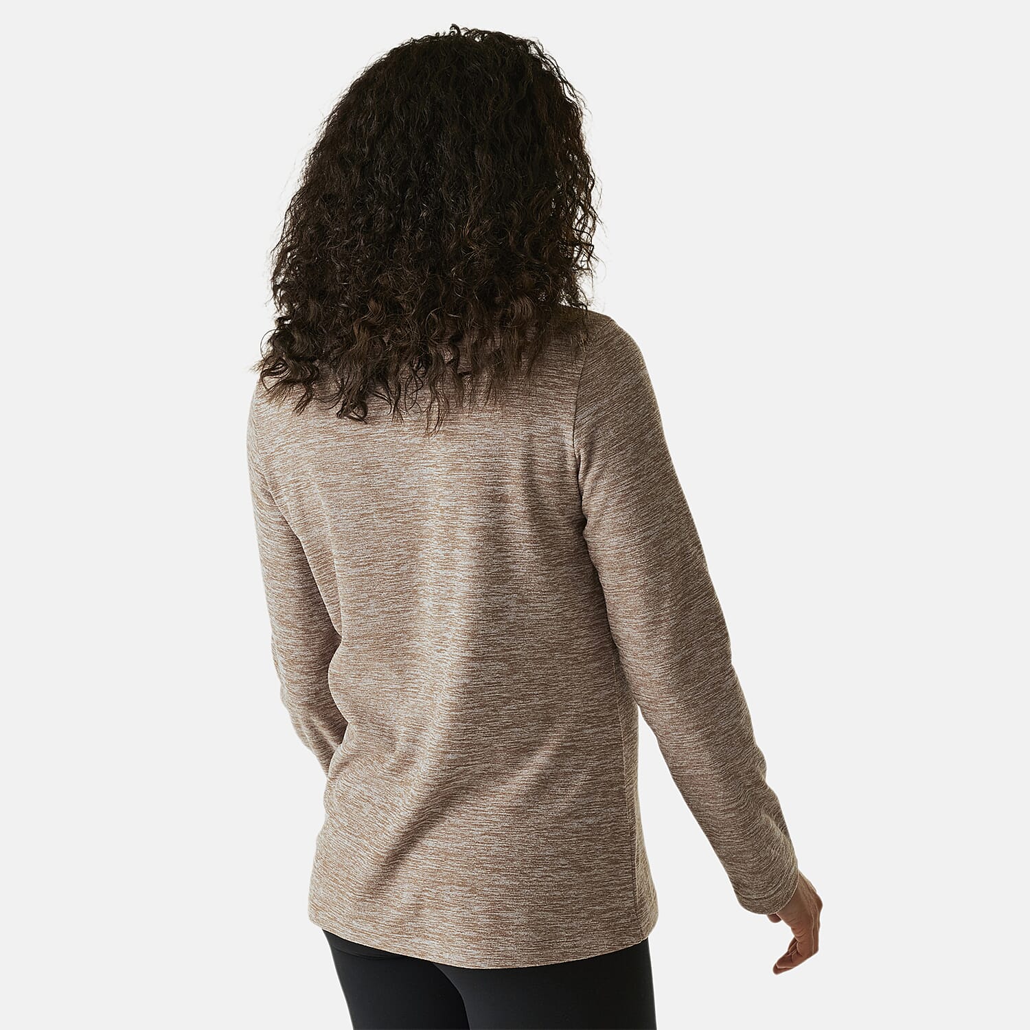 Regatta Womens Marl Half Zip Fleece Sweatshirt (Size 14) - Mocha