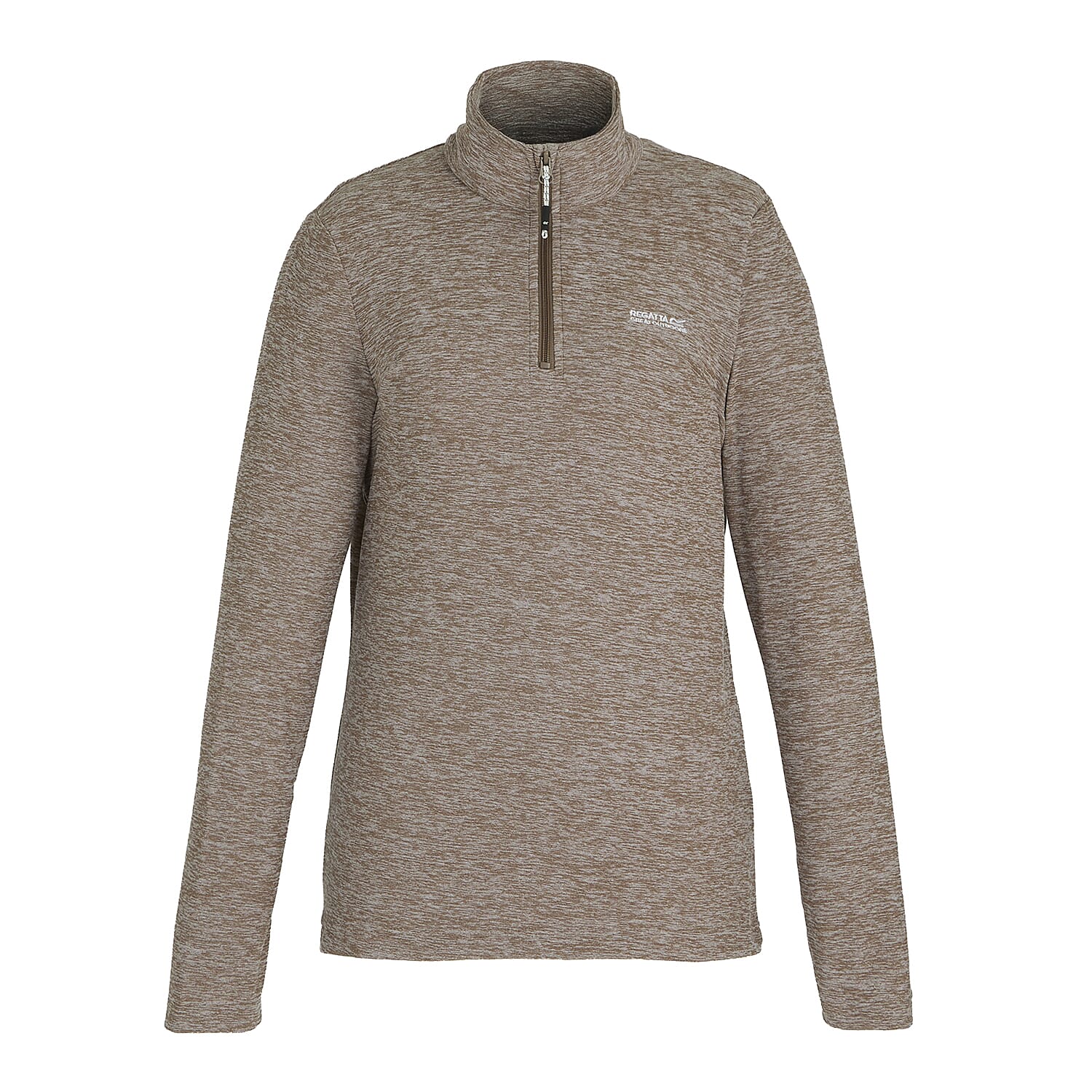 Regatta Womens Marl Half Zip Fleece Sweatshirt (Size 14) - Mocha