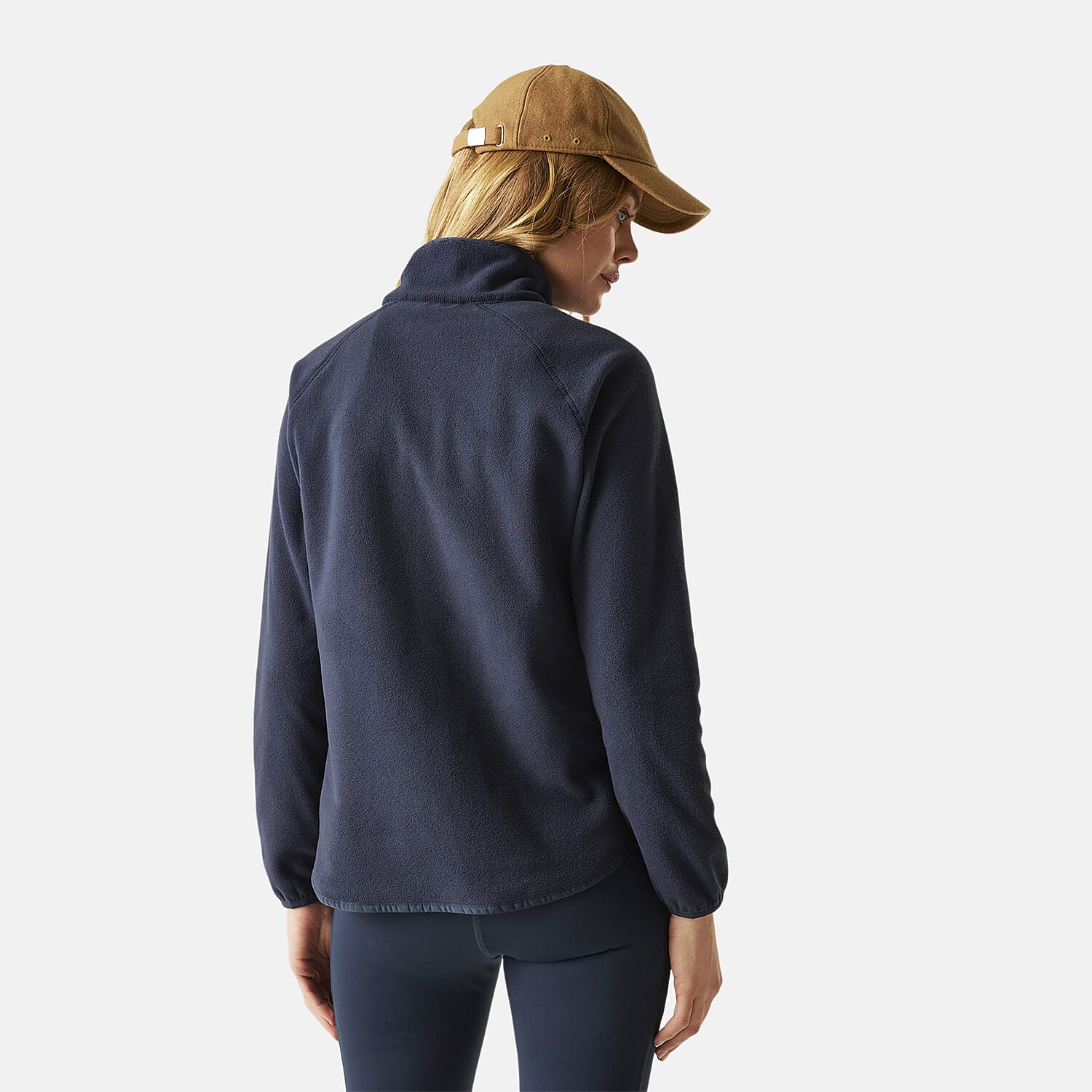 Regatta Womens Half Zip Fleece Sweatshirt With Pockets (Size 14) - Navy
