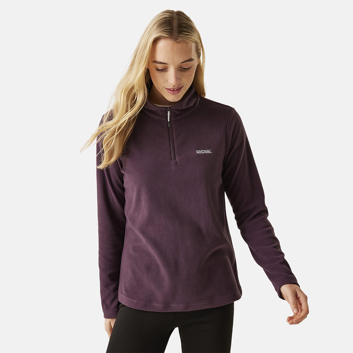 Regatta Womens Lightweight Half-Zip Fleece (Size 14) - Deep Plum