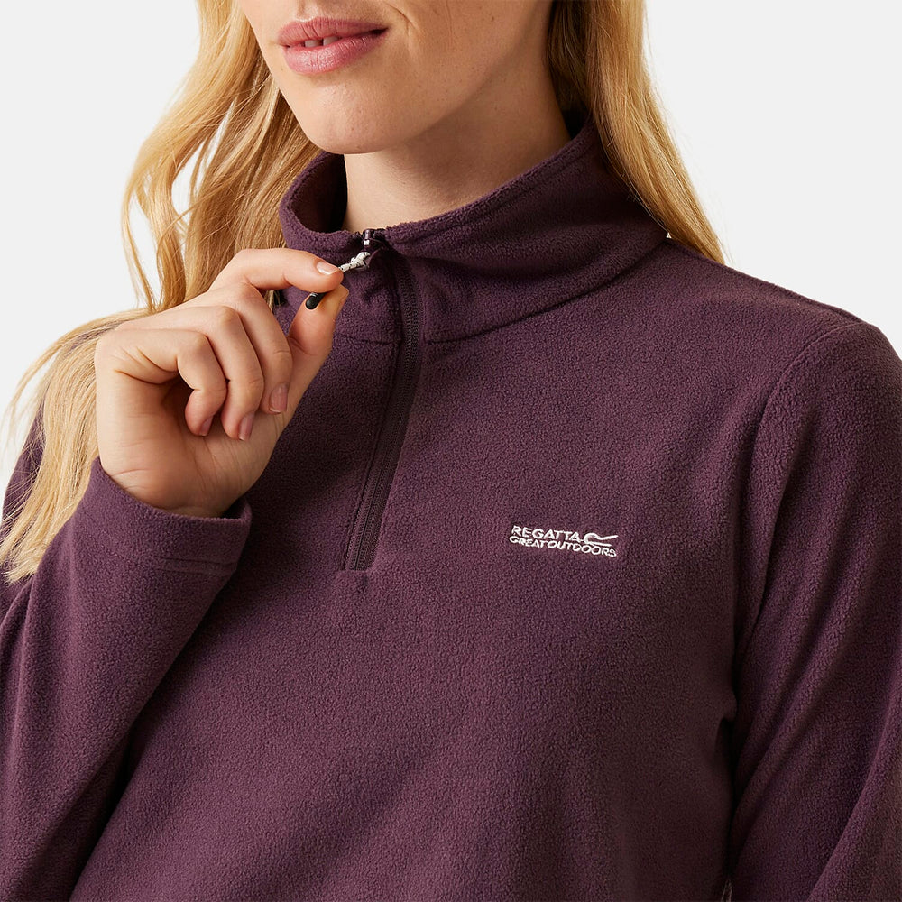 Regatta Womens Lightweight Half-Zip Fleece (Size 14) - Deep Plum