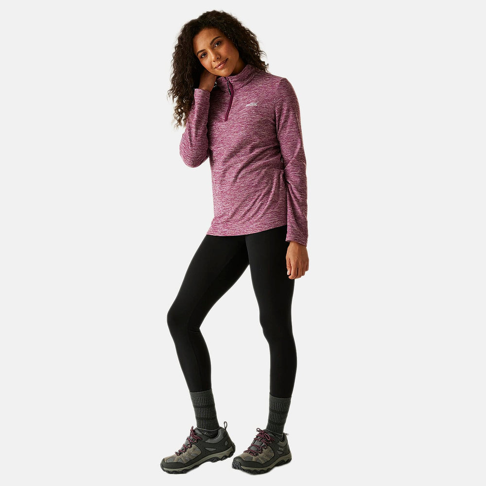 Regatta Womens Marl Half Zip Fleece Sweatshirt (Size 16) - Dark Pimento