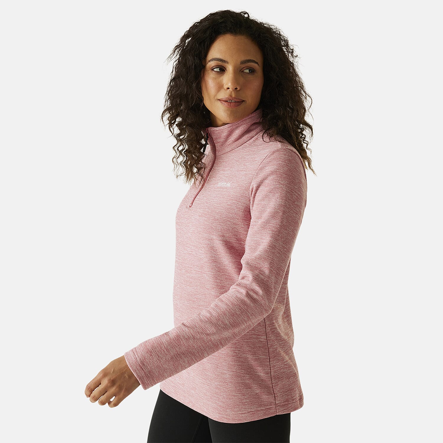 Regatta Womens Marl Half Zip Fleece Sweatshirt (Size 16) - Dusty Rose