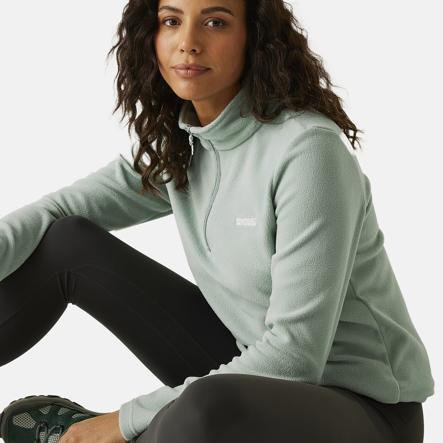 Regatta Womens Lightweight Half-Zip Fleece (Size 16) - Green Haze