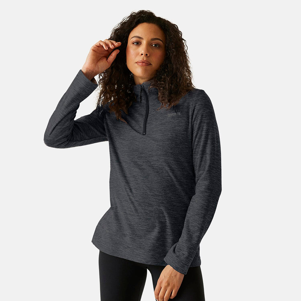 Regatta Womens Marl Half Zip Fleece Sweatshirt (Size 16) - Seal Grey