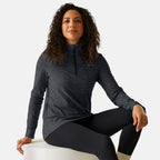 Regatta Womens Marl Half Zip Fleece Sweatshirt (Size 16) - Seal Grey