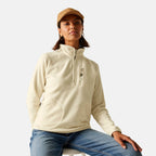 Regatta Womens Half Zip Fleece Sweatshirt With Pockets (Size 16) - Lightvanilla