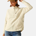 Regatta Womens Half Zip Fleece Sweatshirt With Pockets (Size 16) - Lightvanilla