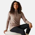 Regatta Womens Marl Half Zip Fleece Sweatshirt (Size 16) - Mocha