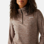 Regatta Womens Marl Half Zip Fleece Sweatshirt (Size 16) - Mocha