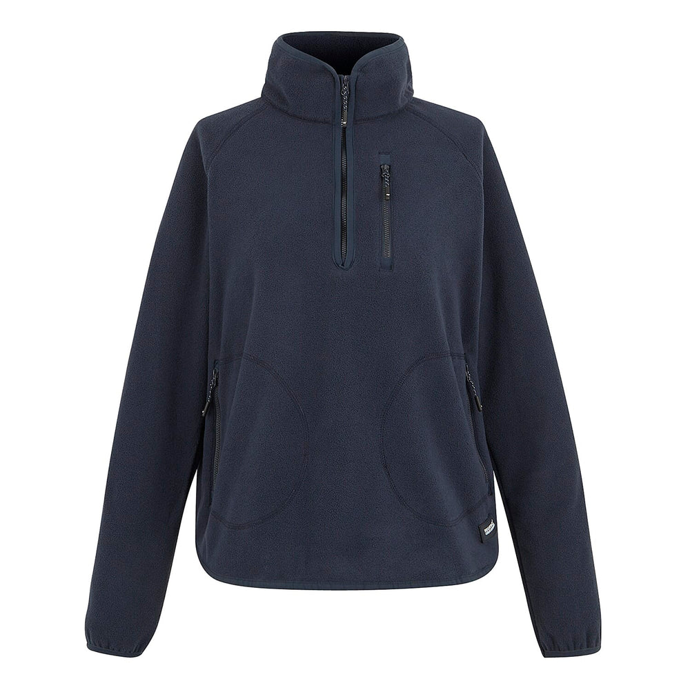 Regatta Womens Half Zip Fleece Sweatshirt With Pockets (Size 16) - Navy