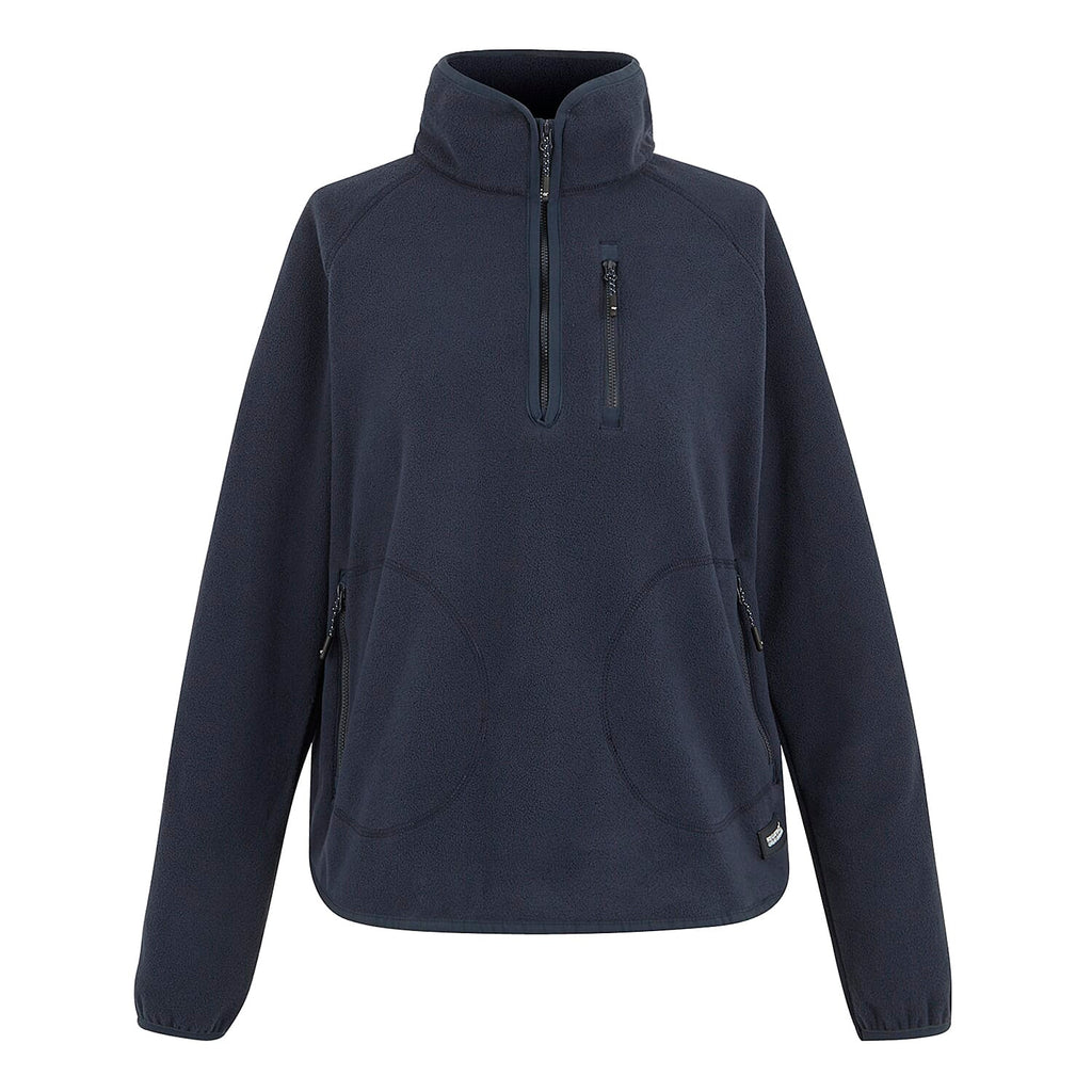 Regatta Womens Half Zip Fleece Sweatshirt With Pockets (Size 16) - Navy