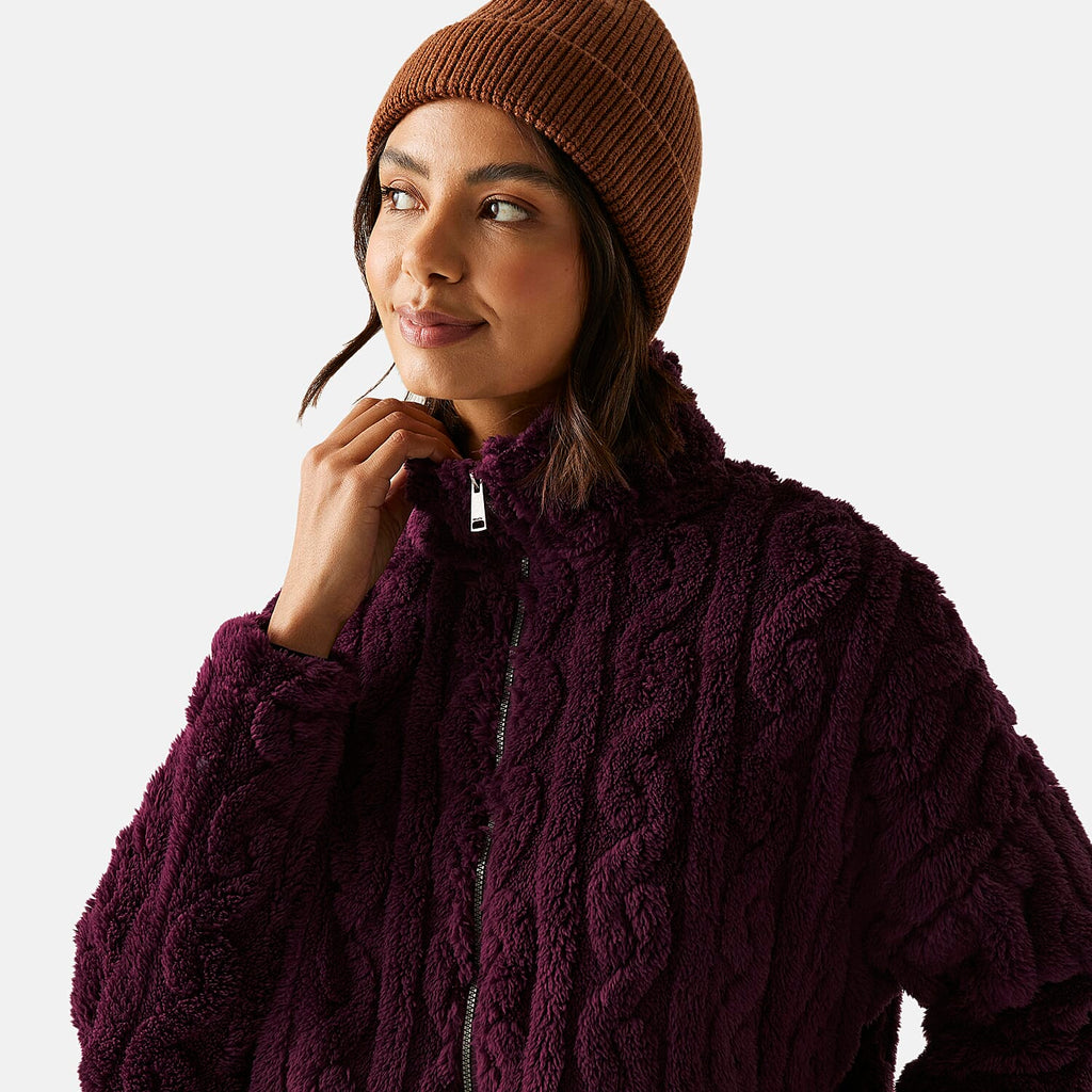 Regatta Womens Cable-Knit Effect Full-Zip Fleece (Size 18) - Fig