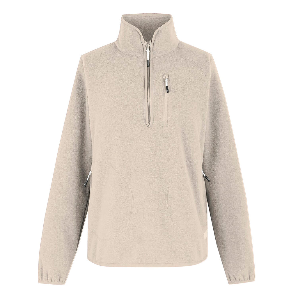 Regatta Womens Half Zip Fleece Sweatshirt With Pockets (Size 18) - Lightvanilla