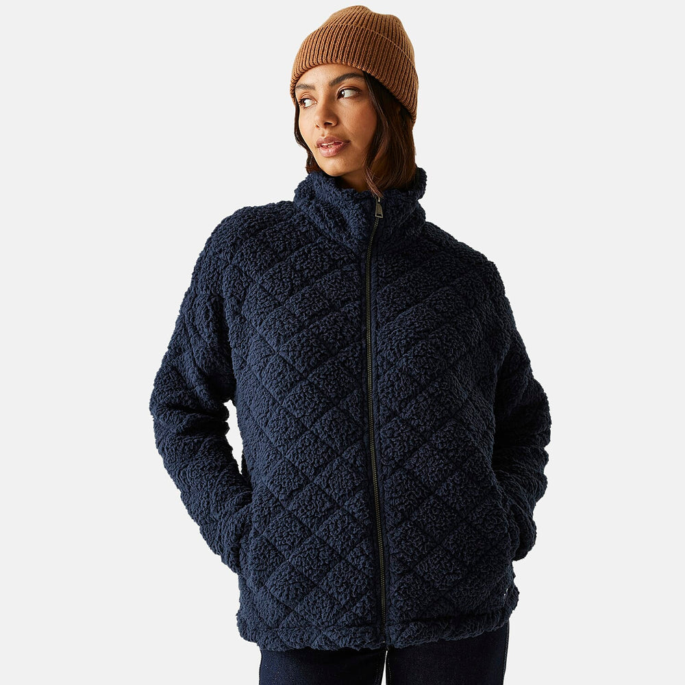 Regatta Womens Cable-Knit Effect Full-Zip Fleece (Size 18) - Navy