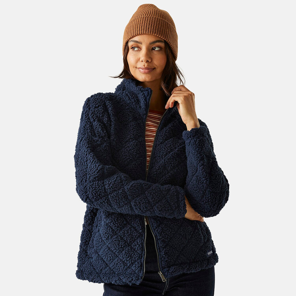 Regatta Womens Cable-Knit Effect Full-Zip Fleece (Size 18) - Navy