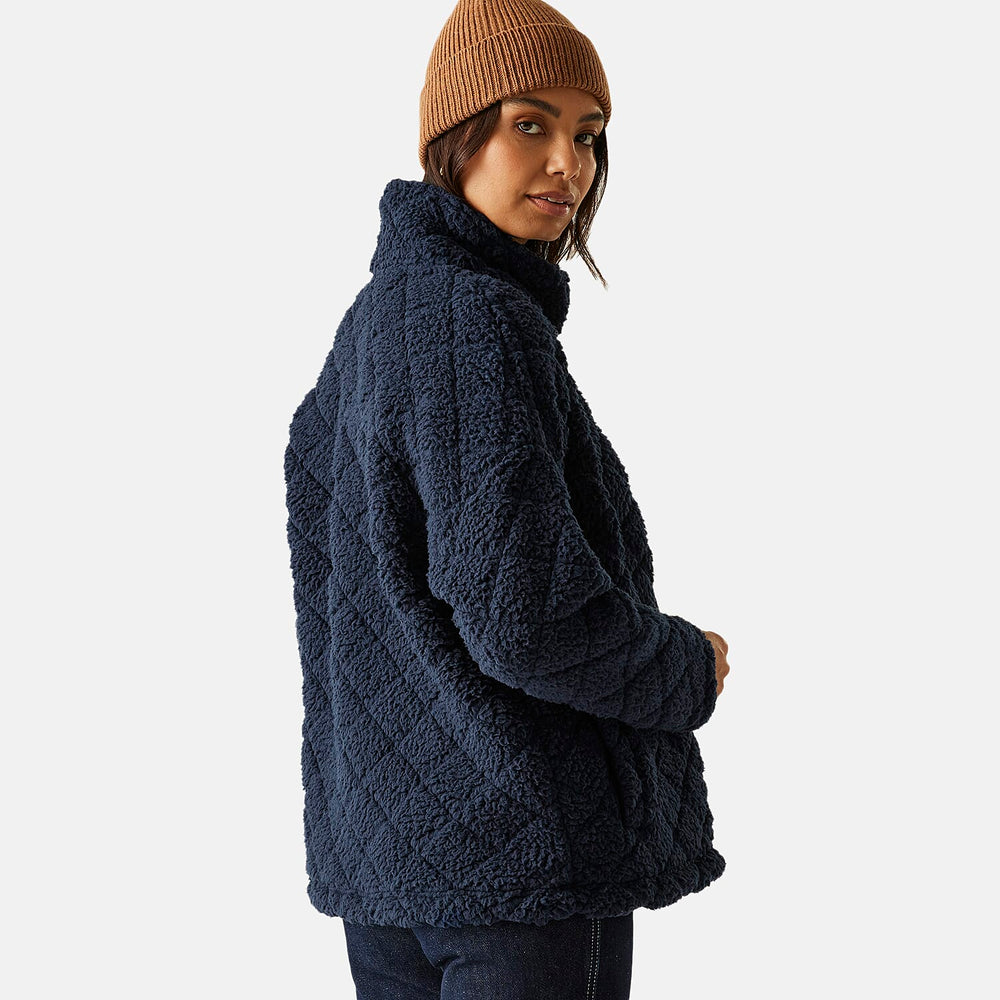 Regatta Womens Cable-Knit Effect Full-Zip Fleece (Size 18) - Navy