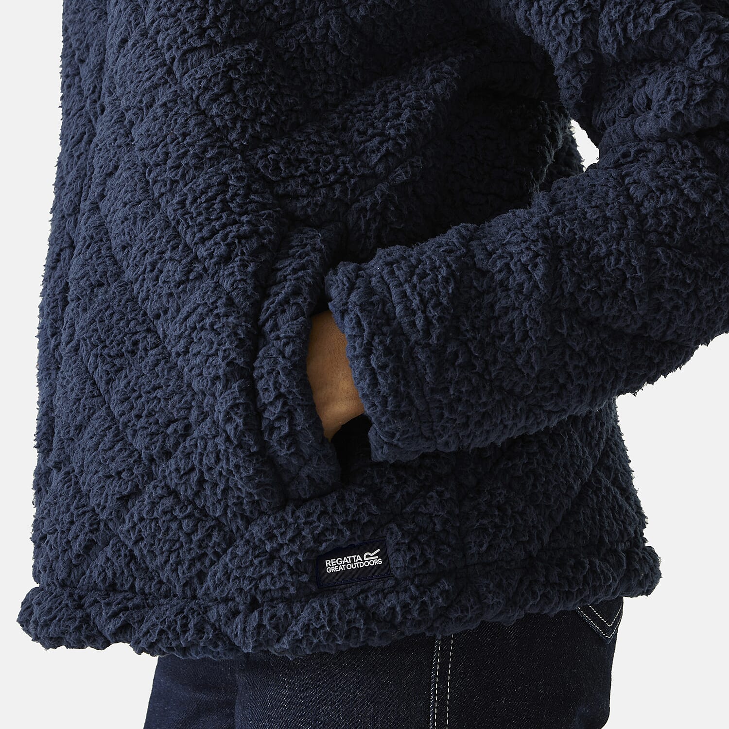 Regatta Womens Cable-Knit Effect Full-Zip Fleece (Size 18) - Navy