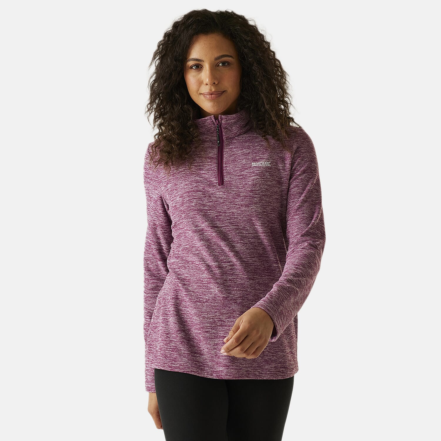 Regatta Womens Marl Half Zip Fleece Sweatshirt (Size 20) - Dark Pimento
