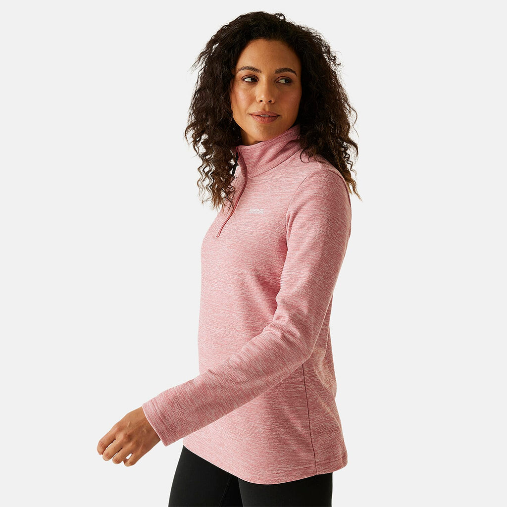 Regatta Womens Marl Half Zip Fleece Sweatshirt (Size 20) - Dusty Rose