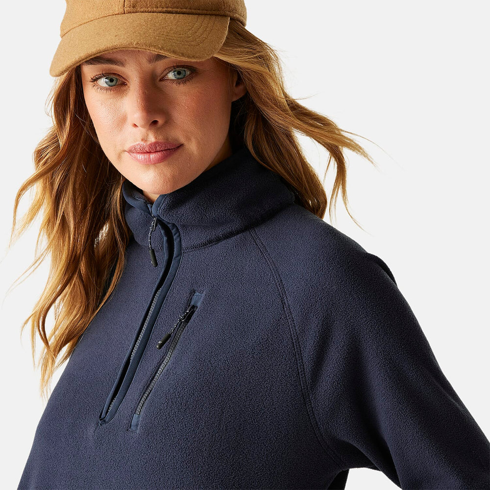 Regatta Womens Half Zip Fleece Sweatshirt With Pockets (Size 20) - Navy
