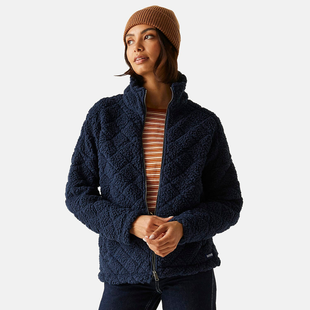 Regatta Womens Cable-Knit Effect Full-Zip Fleece (Size 20) - Navy