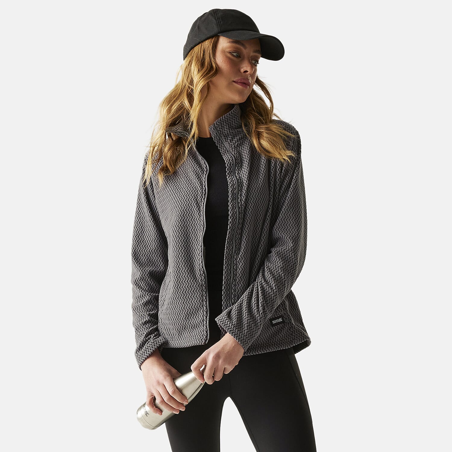 Regatta Womens Textured Full-Zip Fleece (Size 22) - Seed Grey