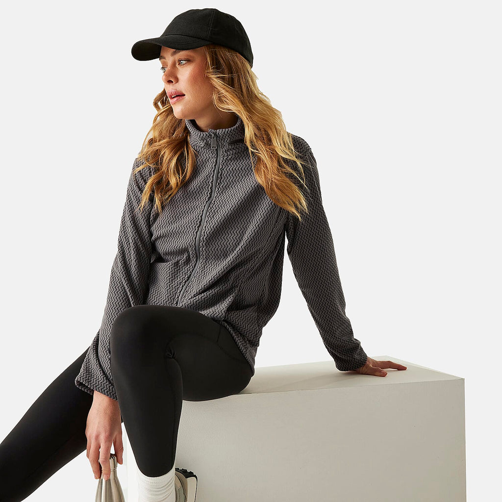 Regatta Womens Textured Full-Zip Fleece (Size 22) - Seed Grey