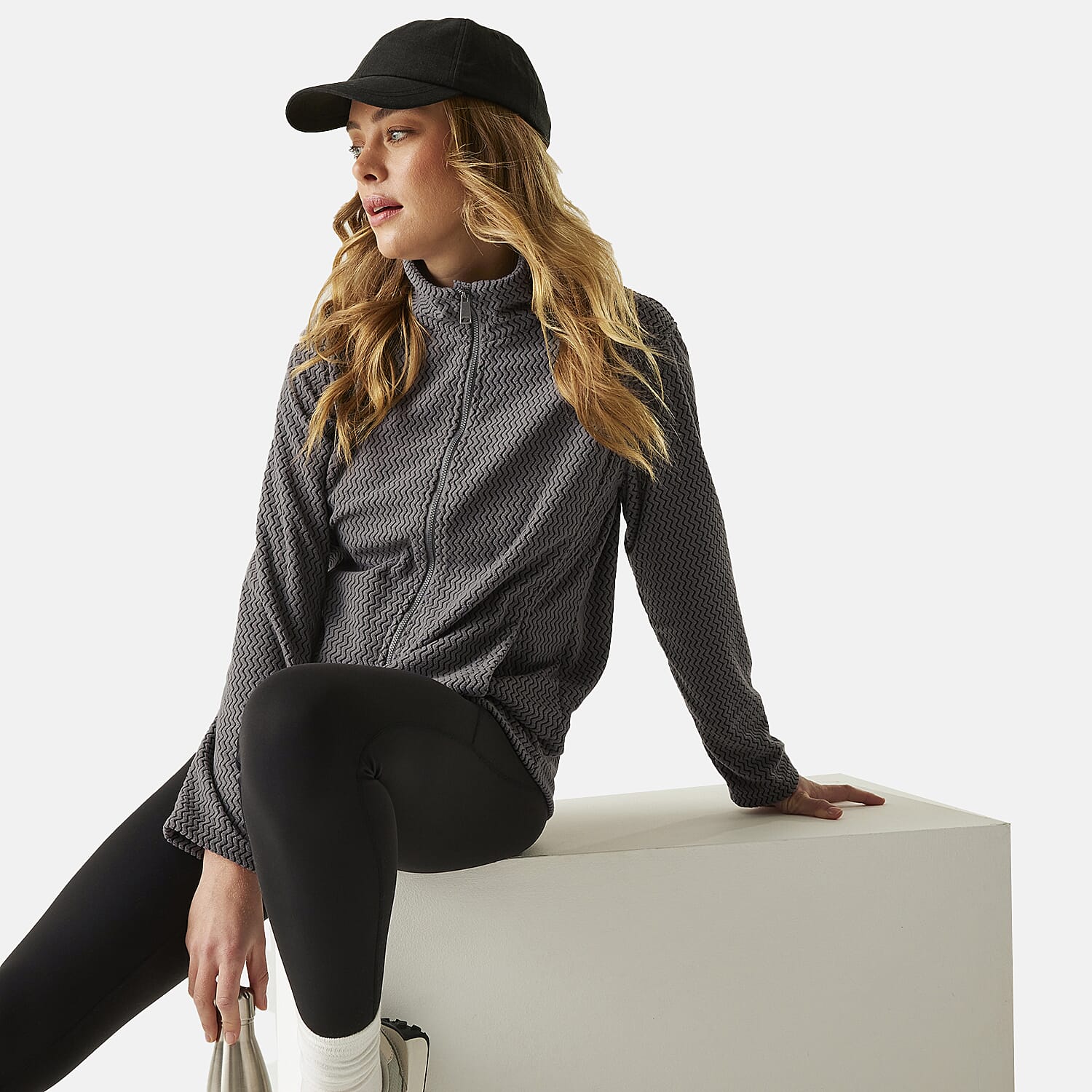 Regatta Womens Textured Full-Zip Fleece (Size 22) - Seed Grey