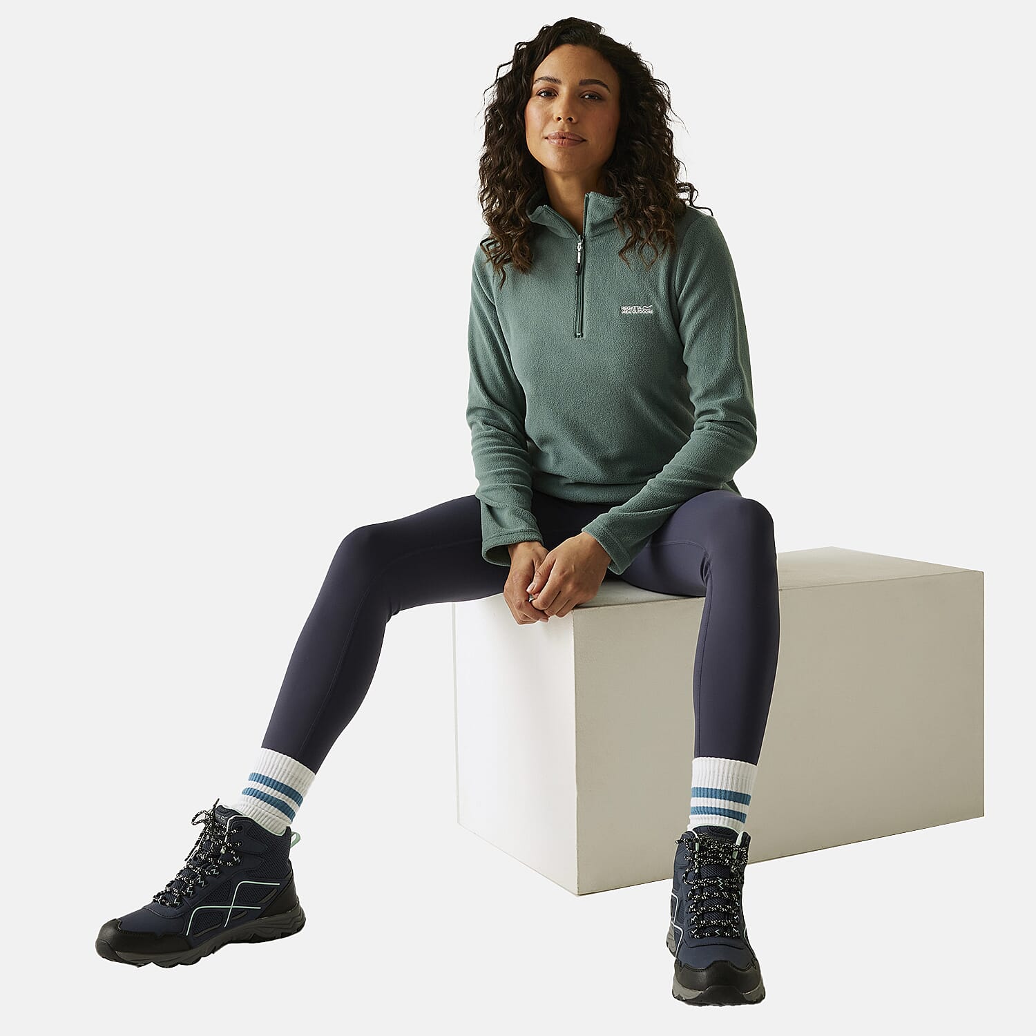 Regatta Womens Lightweight Half-Zip Fleece (Size 24) - Spruce Green