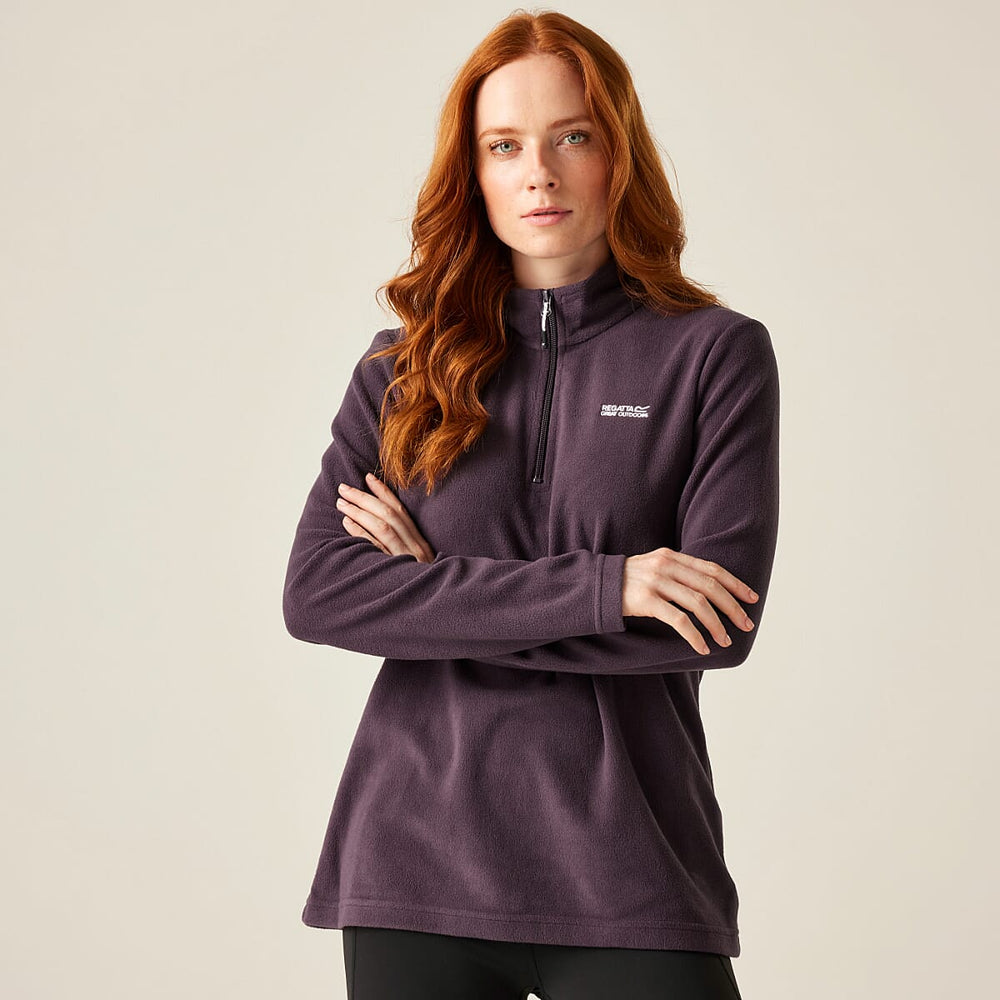 Regatta Womens Lightweight Half-Zip Fleece (Size 14) - Deep Plum