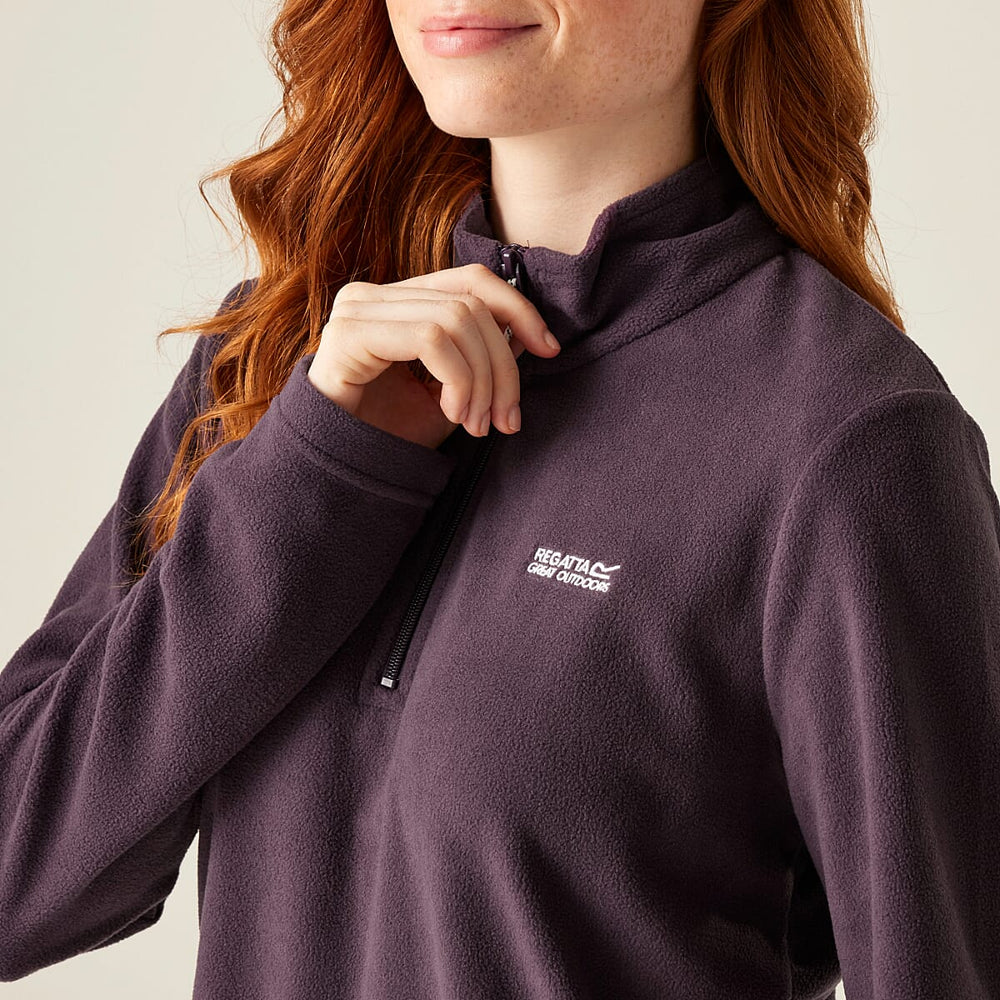Regatta Womens Lightweight Half-Zip Fleece (Size 14) - Deep Plum