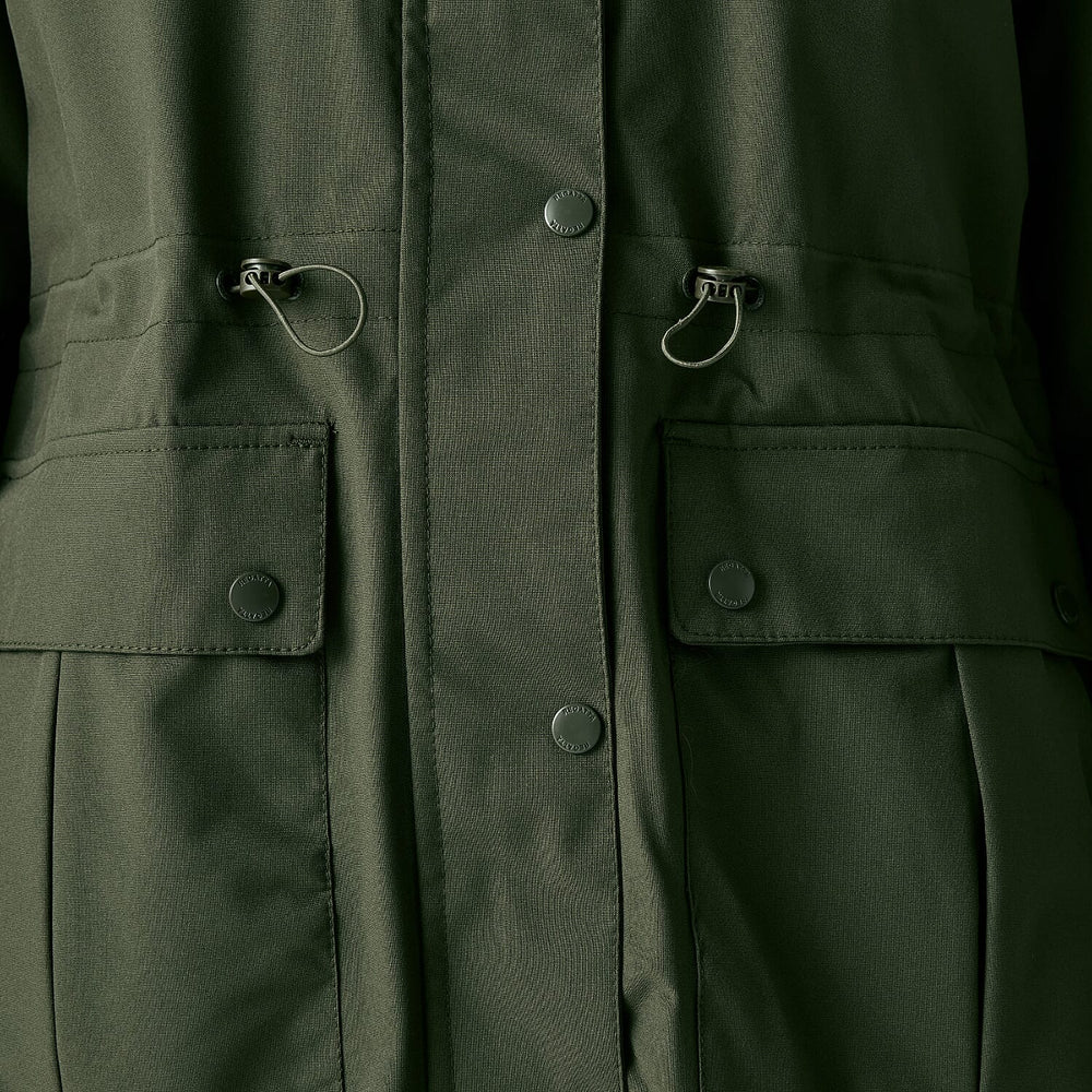 Regatta Womens Long-Length Waterproof Insulated Jacket With Adjustable Shockcord, Patch Pockets - Fleece Lined Hood (Size 16) - Dark Khaki