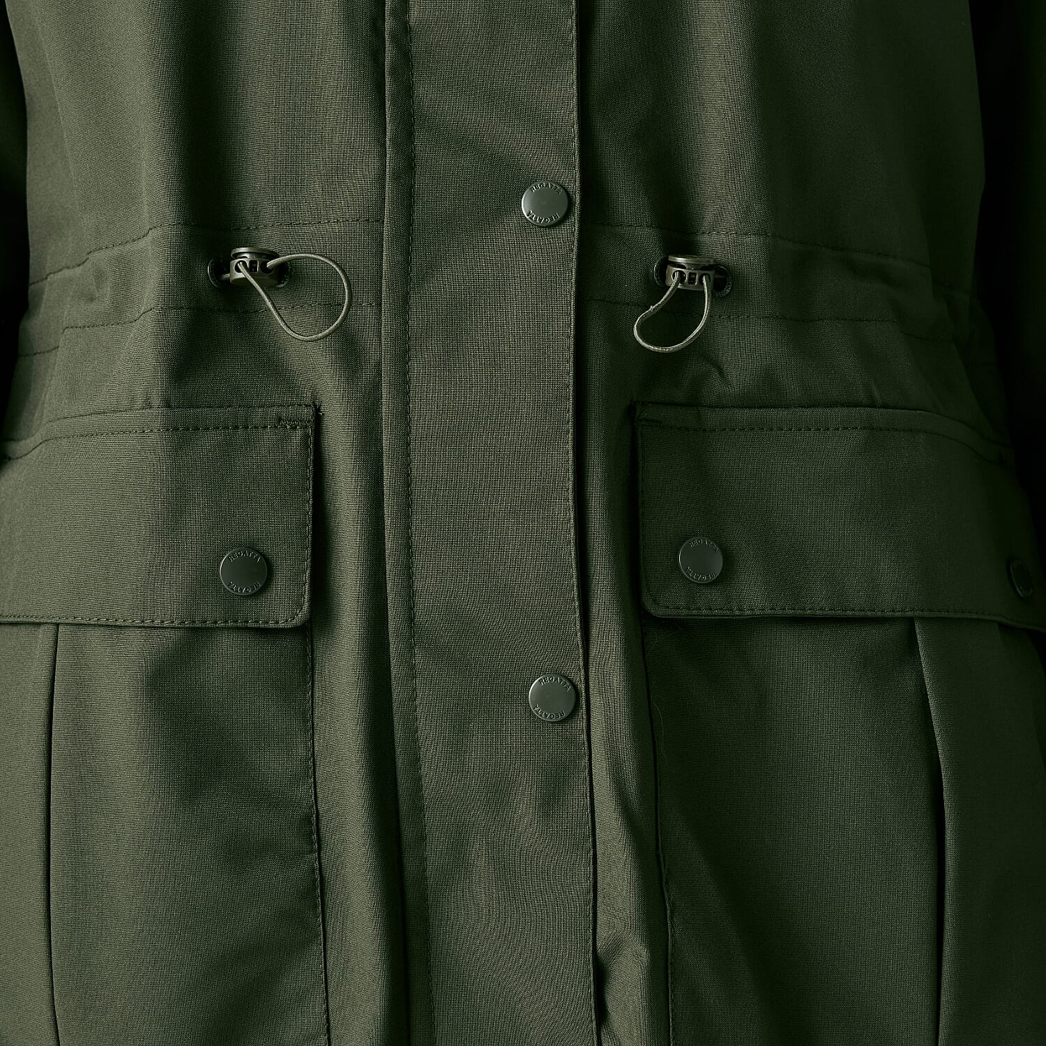 Regatta Womens Long-Length Waterproof Insulated Jacket With Adjustable Shockcord, Patch Pockets - Fleece Lined Hood (Size 16) - Dark Khaki