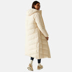 Regatta Womens Longline Quilted Insulated With Hood - Seam Snaps (Size 18) - Lightvanilla