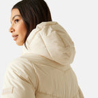 Regatta Womens Longline Quilted Insulated With Hood - Seam Snaps (Size 18) - Lightvanilla