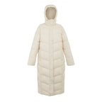 Regatta Womens Longline Quilted Insulated With Hood - Seam Snaps (Size 18) - Lightvanilla